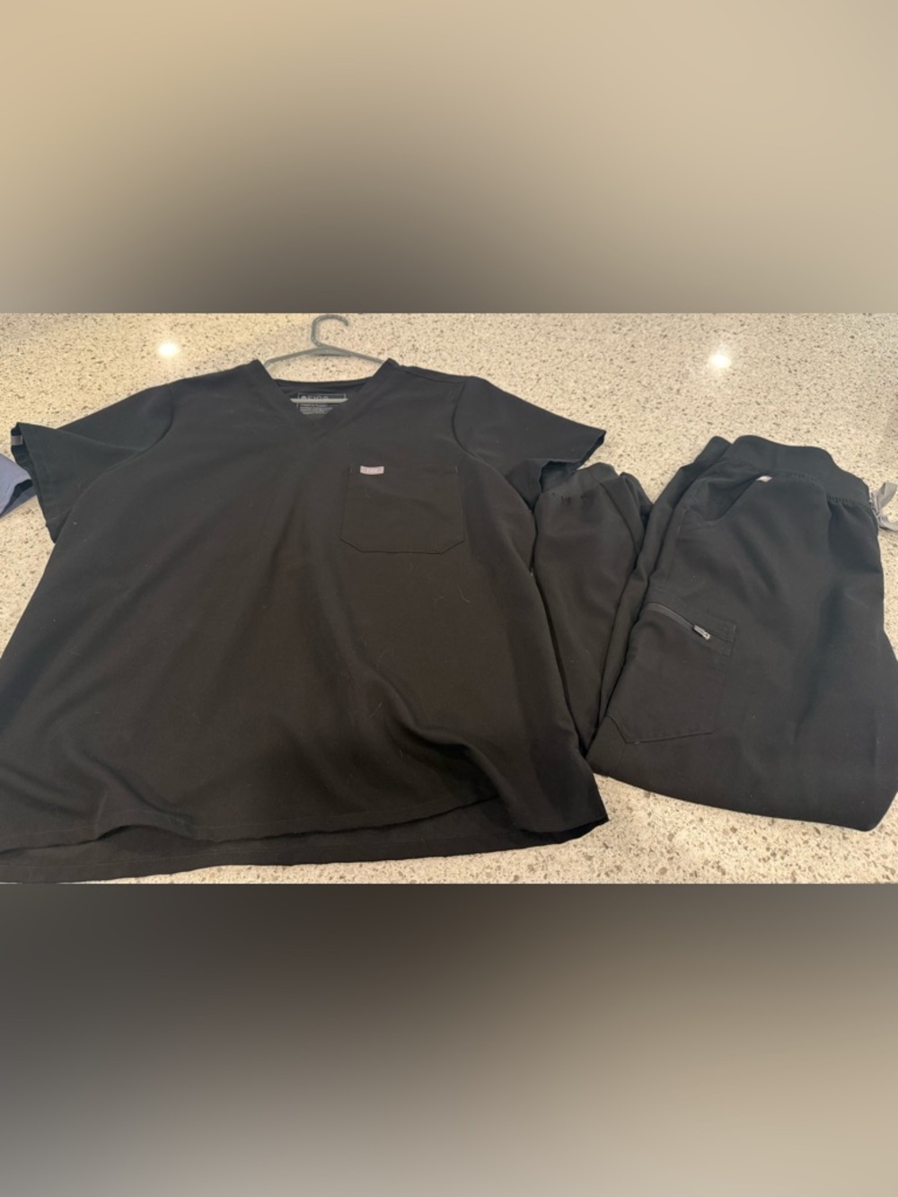 Figs Black V-Neck Scrub set